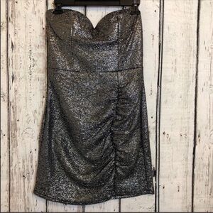 🆕B. Smart Sparkly Strapless Mini Dress